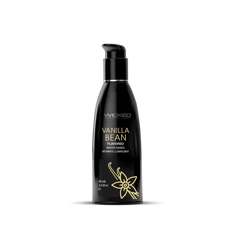 Wicked Aqua Vanilla Bean Flavoured Water Based Lubricant - 60 ml (2 oz) Bottle